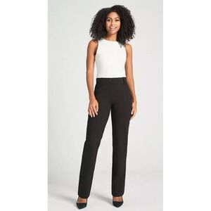 BetaBrand Women Classic Yoga Dress Pant Straight Leg Stretch Pull On Black Sz L*